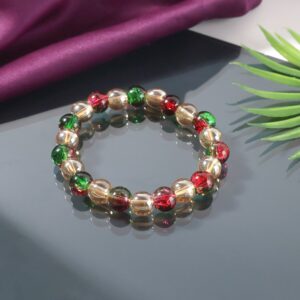 Multicolor Glossy Bead Stretch Bracelet  (1 Pc)