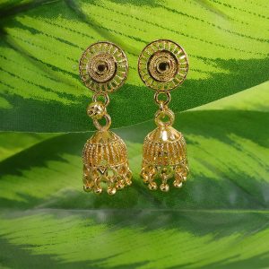 Traditional Gold Plated Jhumka Earrings for Women & Girls Ethnic Festive Jewelry
