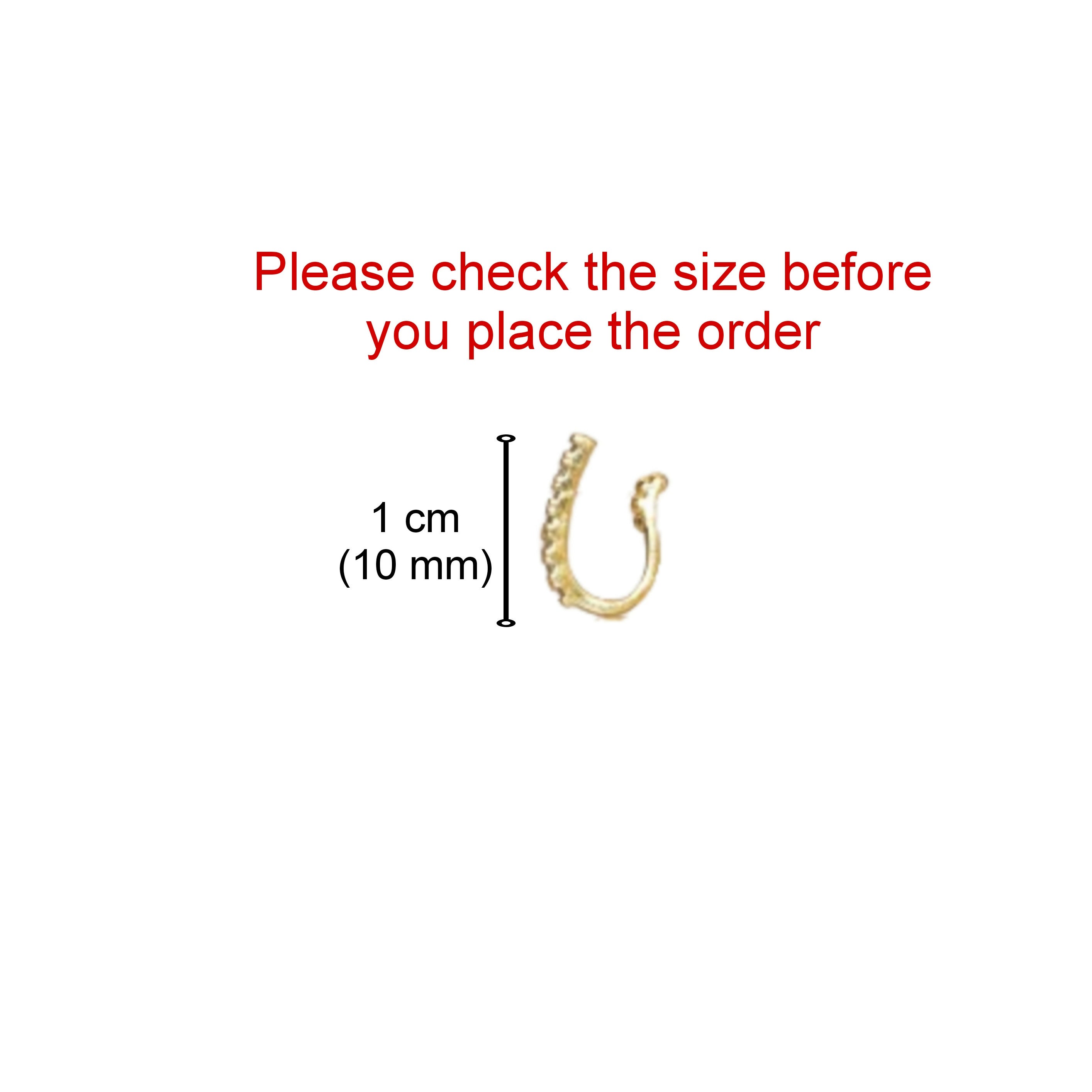 CZ Hoop & Floral Gold Plated Nose Clip Stud Set Combo Pack of 2