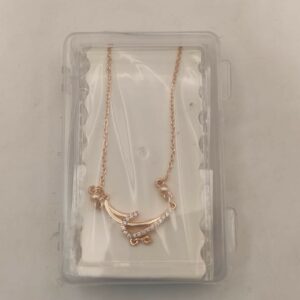 Rose Gold AD Crescent Moon Necklace Pendant For women and girls