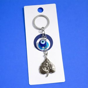 Om Leaf Evil Eye Keychain for Car Keys, Bags & Spiritual Gifting