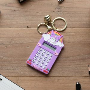 Cute Cartoon Kuromi Calculator Keychain with Mini Digital Display (1 Pc)