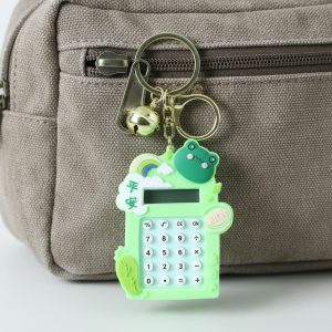 Cute Frog Cartoon Calculator Keychain with Mini Digital Display (1 Pc)