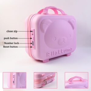 3-Digit Number Lock Kids Bear-Shaped Hard Shell Storage Carry Case with Handle
