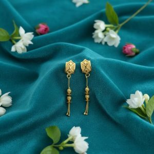 Long Chain Beads Golden Earrings for Women & Girls – Traditional Fancy Jewellery Gift