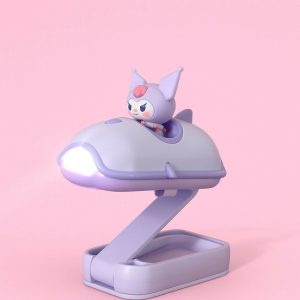 Purple Mini Folding LED Car Night Light with Clamp Base for Kids