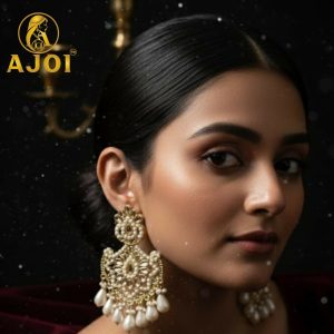 Premium Royal Pearl Chandbali Earrings with Elegant Traditional Designer Finish