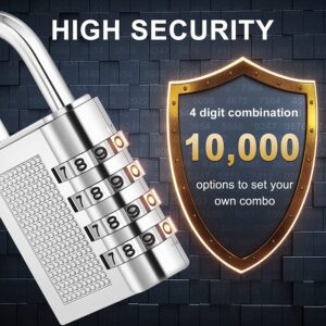 Heavy-Duty 4-Digit Resettable Combination Padlock (1 Pc)