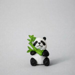 Cute Panda poly-resin Showpiece with Bamboo for Home & Office Desk Decor