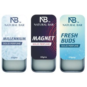 Millennium, fresh buds And Magnet solid perfume Combo (3Pc/10gm)
