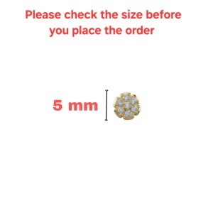 Gold plated Cluster Flower Flat Back AD Stud Earrings Combo Pack of 3 PCS