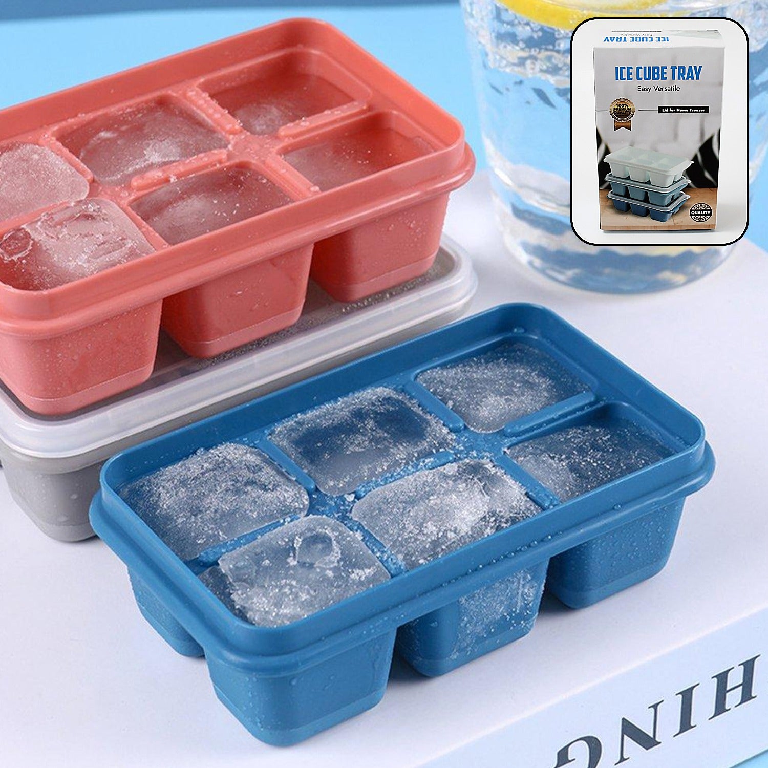6 Grid Silicone Ice Tray Used In All Kinds Of Places Like Household Kitchens (1 Pc)