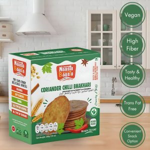 Naasta Baasta Coriander Chilli Bhakhari - Crispy Ready to Eat Snack (200 Gm)