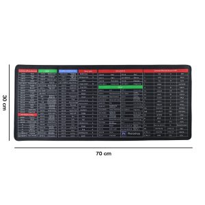 Shortcut Keyboard Mouse Pad Extended Desk Mat 70 x 30 Cm