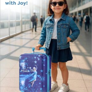 Travelling Kids Cartoon Character Trolley/Luggage Bags 4 Wheels ( Blue /18 Inch)