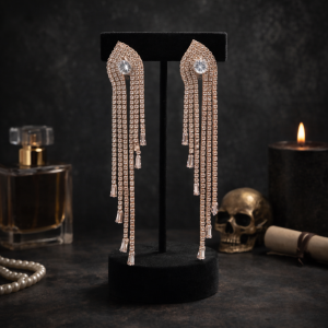 elegant luxurious rose gold chandelier earrings