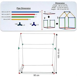 Unicorn Theme Foldable Kids Play Tent House with Colorful Fantasy Print for Indoor & Outdoor Play