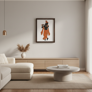 Krishna Wall Art Frame | Premium Minimalist Spiritual Wall Art for Living Room, Bedroom & Meditation Space