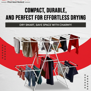 Double-Layer Foldable Stainless Steel Clothes Drying Rack (150×76×127 cm)