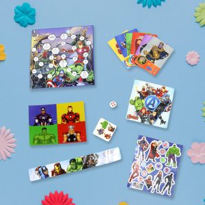 Kids Superhero Adventure Board Game & Sticker Activity Set