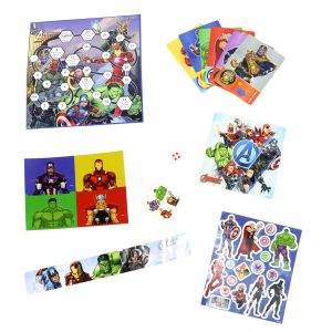 Kids Superhero Adventure Board Game & Sticker Activity Set