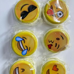 Emoji Print Round Coin Pouch with Zipper & Wrist Strap for Kids and Adults(DESIGN MAY VARY)