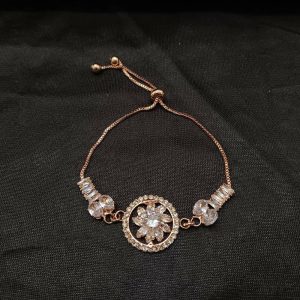 Sparkling AD Floral Design Bracelet For party wear