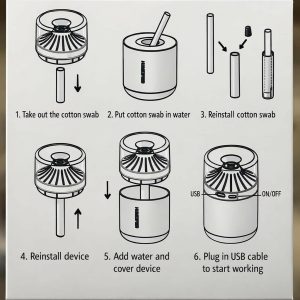 USB Portable Flower Humidifier Diffuser for Desk Home Office (Color may vary)