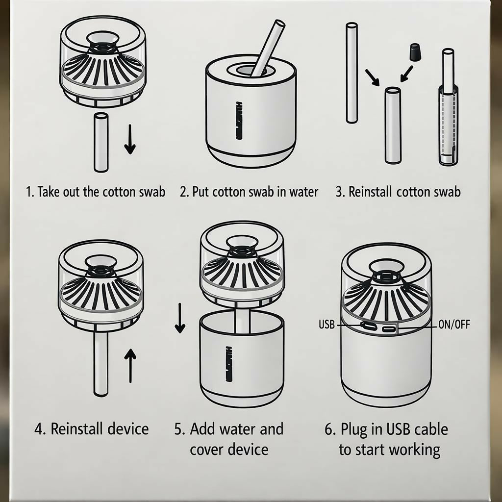 USB Portable Flower Humidifier Diffuser for Desk Home Office (Color may vary) - Image 5