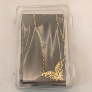 Gold Plated Butterfly Necklace with Pink AD Stones For women and girls