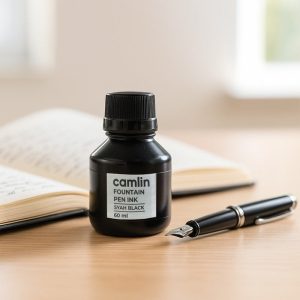Camlin Syah Black Fountain Pen Ink – Smooth Writing Ink (60ml)