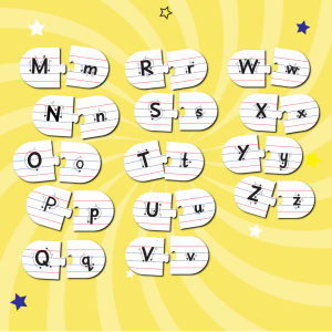 Capital and Small Letter Matching Puzzle - Ages 3+ (52 cardboard puzzle pieces) Find & Match series