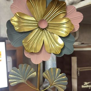 Golden Floral Metal Showpiece Decorative Table Decor Statue