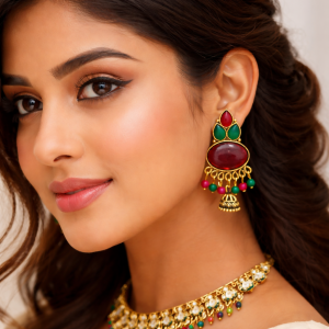 ELEGANT OXIDISED MULTI JHUMKA EARINGS