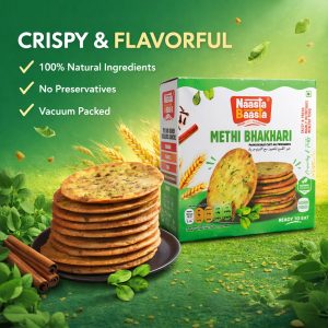 Naasta Baasta Methi Bhakhari Ready-to-Eat Crispy Fenugreek Wheat Snack (200 Gm)