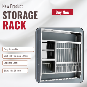 Stainless Steel Wall-Mounted Utensil Storage Rack Kitchen Organizer Model-DLX-3836