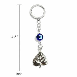 Om Leaf Evil Eye Keychain for Car Keys, Bags & Spiritual Gifting