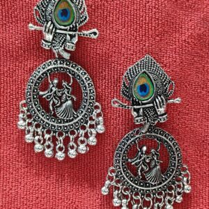 Silver Peacock Earrings