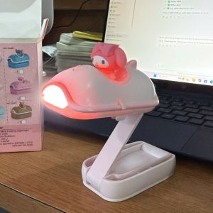 Pink Mini Folding LED Night Light with Clamp Base for Kids