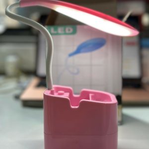 Pink LED Desk Lamp with Pen Holder and Phone holder for Study Table and Kids Room Decor