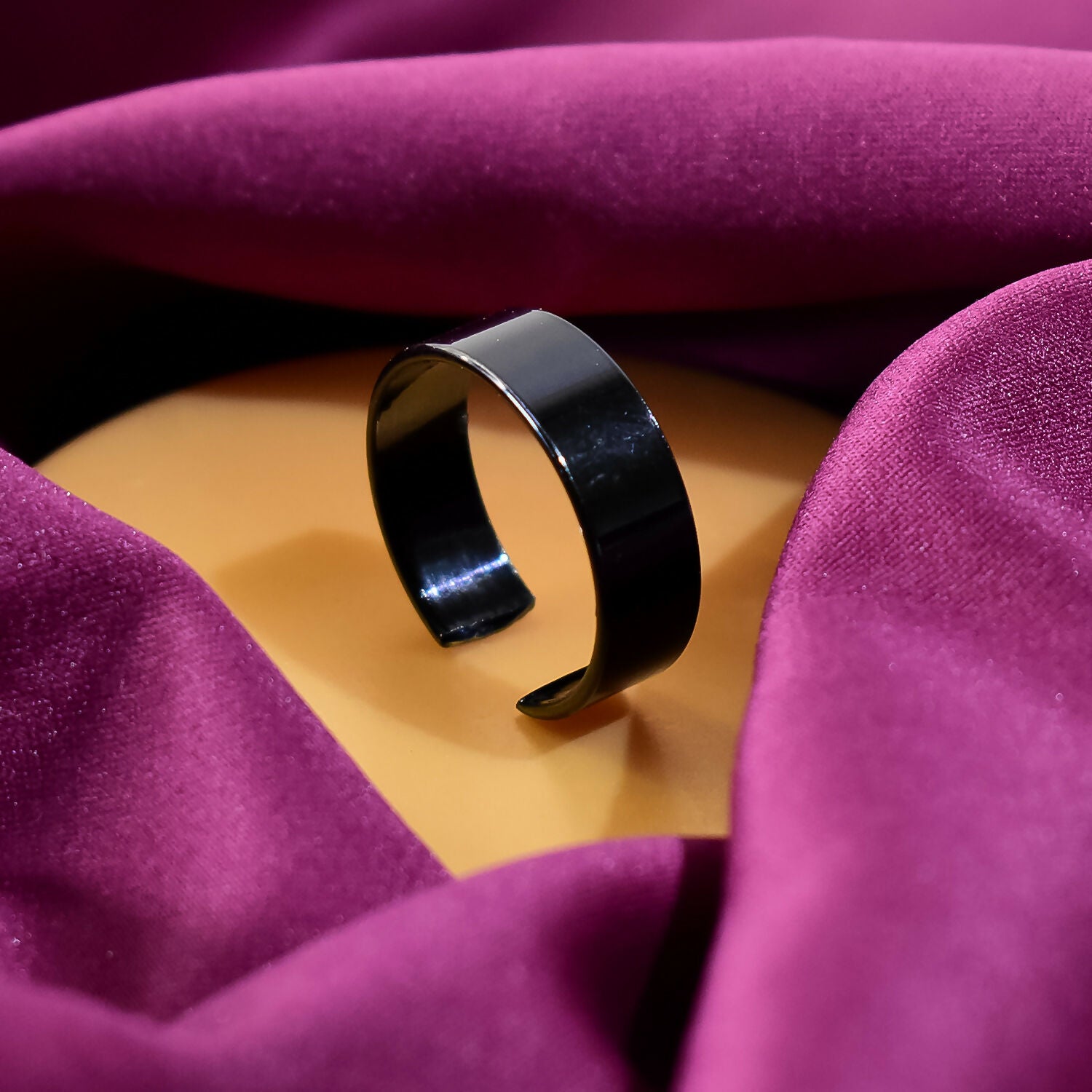 Custom Engraved Black Stainless Steel Adjustable Name Ring