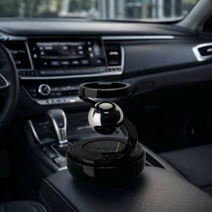Black Solar Magnetic Levitation Rotating Car Air Freshener Aromatherapy Diffuser
