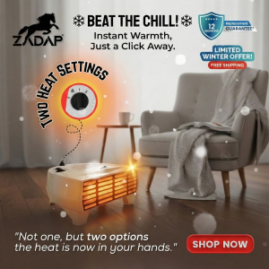 Zadap 2000W Room Heater Tip Over Safety