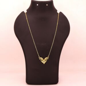 Gold Plated Butterfly Necklace with Pink AD Stones For women and girls
