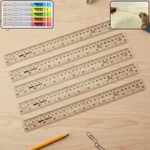 Flexible Transparent 30cm Bendy Ruler with Dual Scale Marking & Name Strip – Unbreakable Plastic (Pack of 5 Pieces)