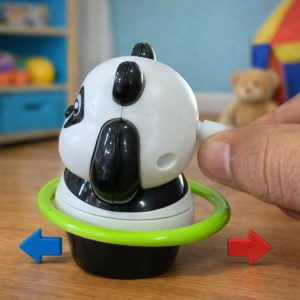 Wind-Up Rotating Panda Toy with Spinning Ring for Kids