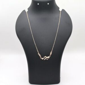 Rose Gold Double Butterfly Necklace | Dainty Zirconia Pendant