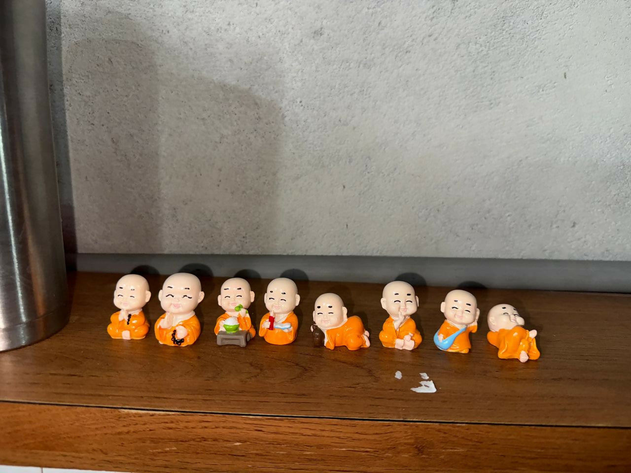 Smiling Monk Showpiece Set of 8 | Mini Buddha Figurines for Home Decor - Image 6