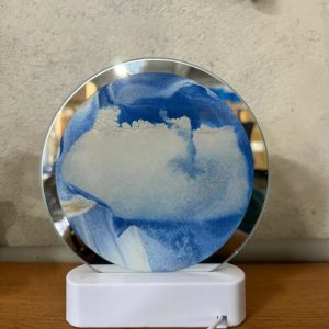 LED Round Static Blue Sand Art Lamp | Ambient Decorative Night Light Home Décor