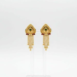 Nice 5 Line Golden Earrings for Women & Girls – Traditional Fancy Jewellery Gift